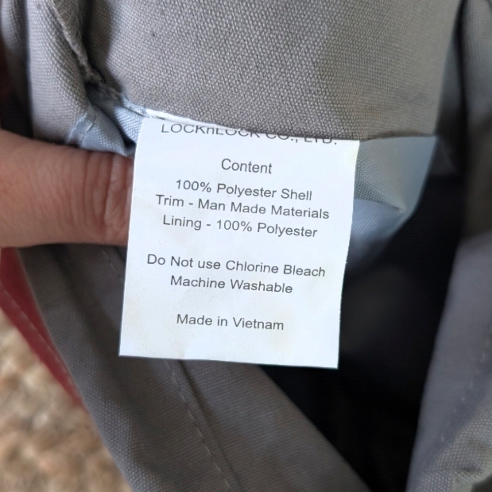 LOCKnLOCK Storage Shotgun Shell Canvas Bag or Lunch Tote Gray/Dark Red Range Bag - Picture 3 of 4